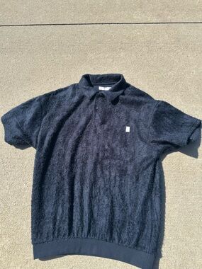 Cozy Navy Textured Short Sleeve Sweater